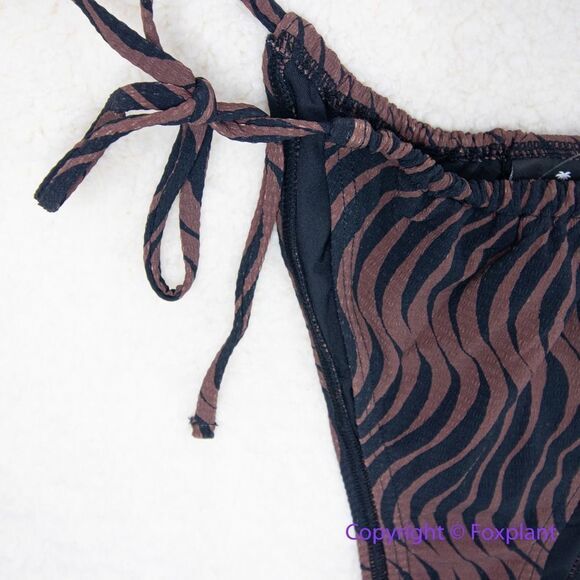 New! Thrills x FP Paradise On Repeat String Bikini Size US L Washed Cocoa - Picture 8 of 12